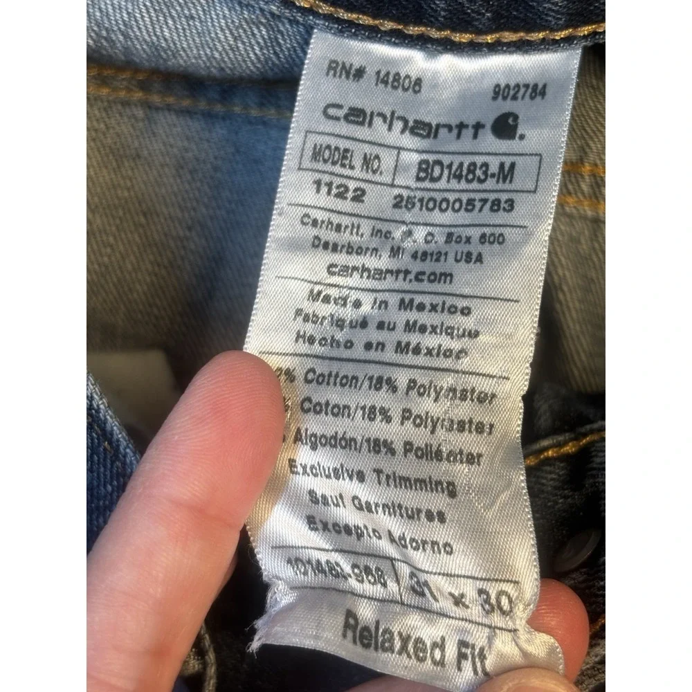 Carhartt Jeans‎ Men's Denim Relaxed Fit Straight 31x30 (actual 31x28.5) BD1483